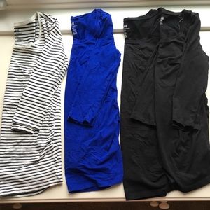 H&M 3/4 Sleeve Side Rouched Maternity Tees